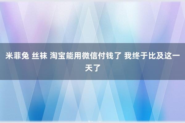 米菲兔 丝袜 淘宝能用微信付钱了 我终于比及这一天了