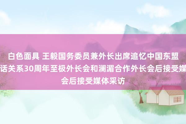 白色面具 王毅国务委员兼外长出席追忆中国东盟建立对话关系30周年至极外长会和澜湄合作外长会后接受媒体采访